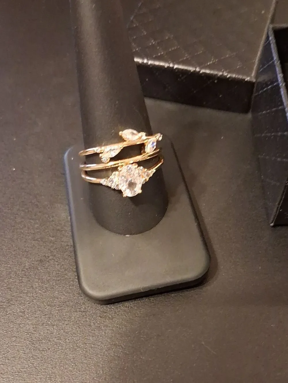 14k GP 3 PCS CZ Stacking Rings Size 11 New